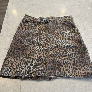 GAP Leopard Print Mini Skirt - Brown and Black